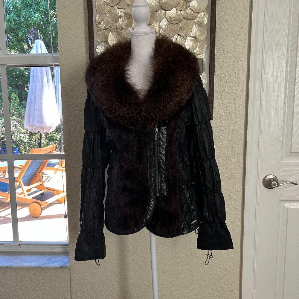 Vintage Paolo Santini Fox Fur & Leather Jacket
